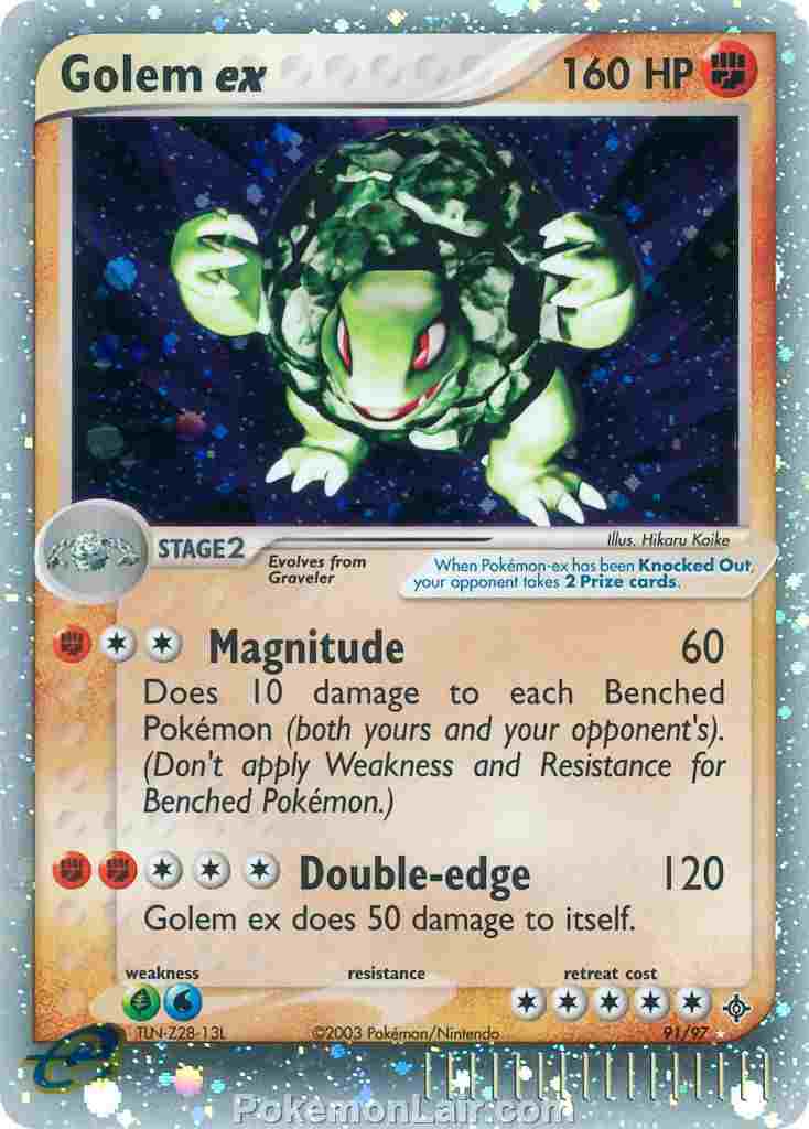 2003 Pokemon Trading Card Game EX Dragon Set 91 Golem EX