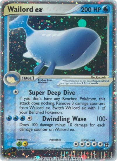 2003 Pokemon Trading Card Game EX Sandstorm Price List 100 Wailord EX