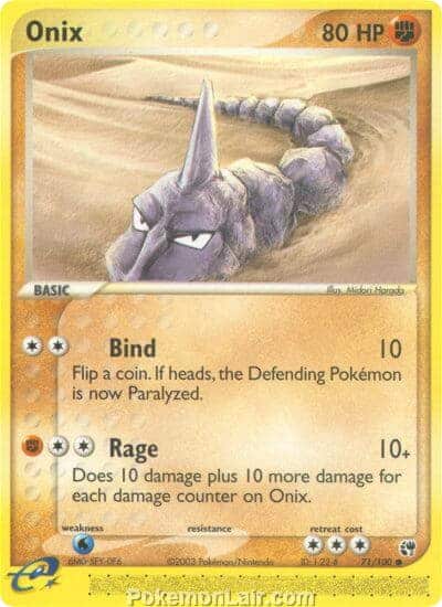 2003 Pokemon Trading Card Game EX Sandstorm Price List 71 Onix