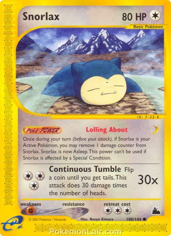 2003 Pokemon Trading Card Game Skyridge Price List 100 Snorlax