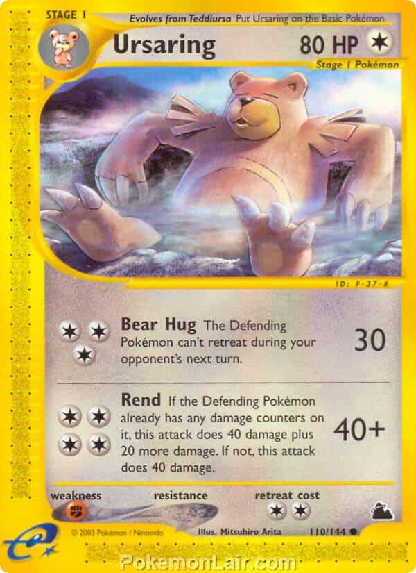 2003 Pokemon Trading Card Game Skyridge Price List 110 Ursaring