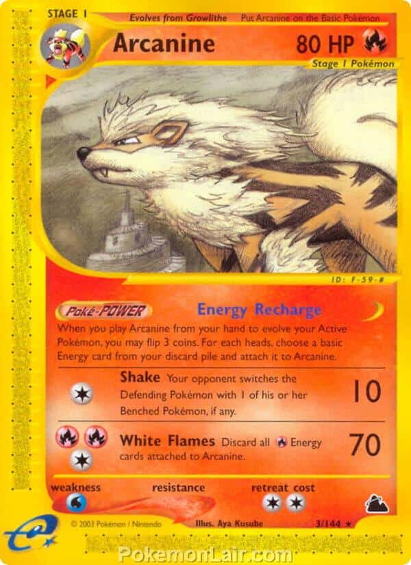 2003 Pokemon Trading Card Game Skyridge Price List 3 Arcanine