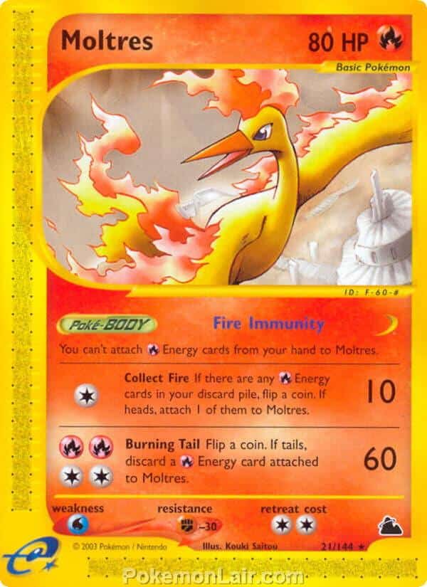 2003 Pokemon Trading Card Game Skyridge Set 21 Moltres