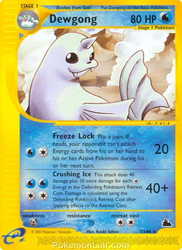 2003 Pokemon Trading Card Game Skyridge Set 7 Dewgong