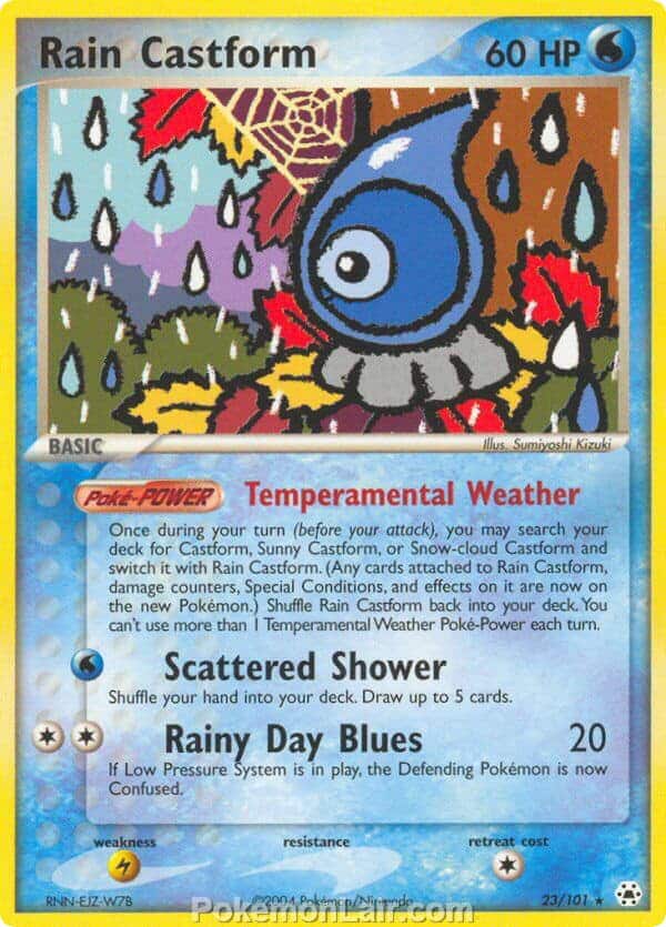 2004 Pokemon Trading Card Game EX Hidden Legends Set 23 Rain Castform