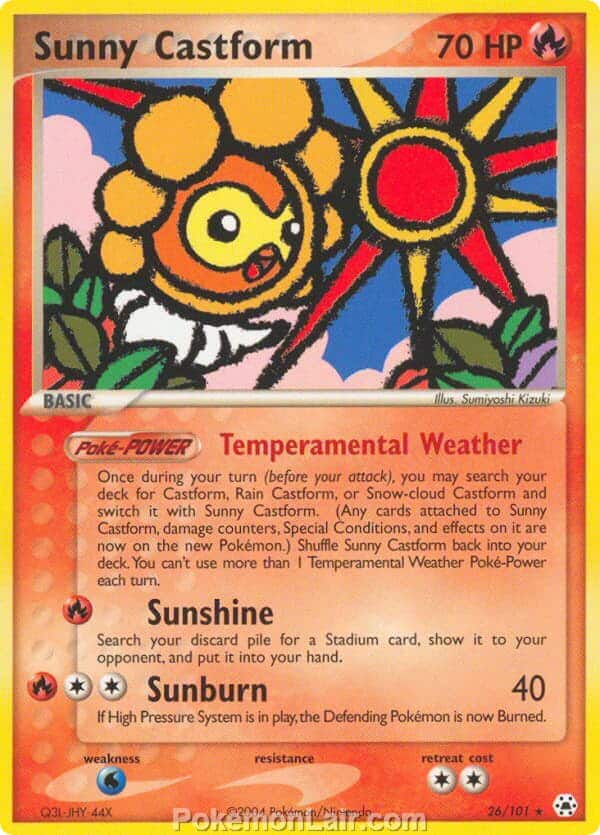 2004 Pokemon Trading Card Game EX Hidden Legends Set 26 Sunny Castform