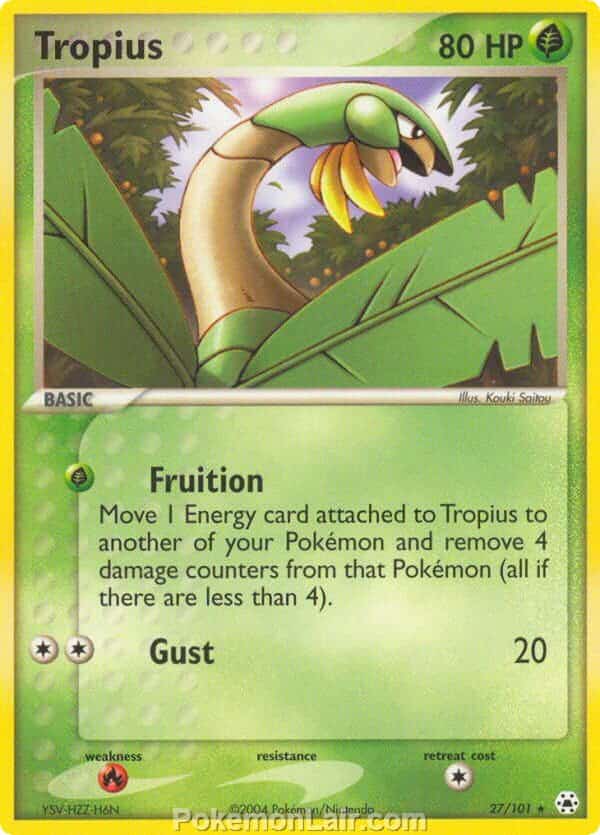 2004 Pokemon Trading Card Game EX Hidden Legends Set 27 Tropius