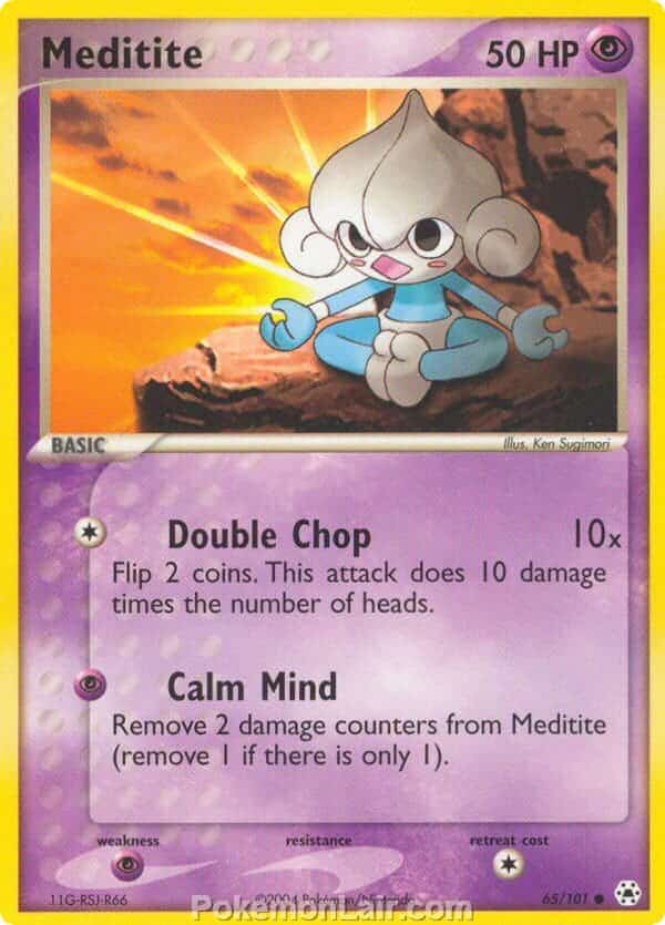 2004 Pokemon Trading Card Game EX Hidden Legends Set 65 Meditite