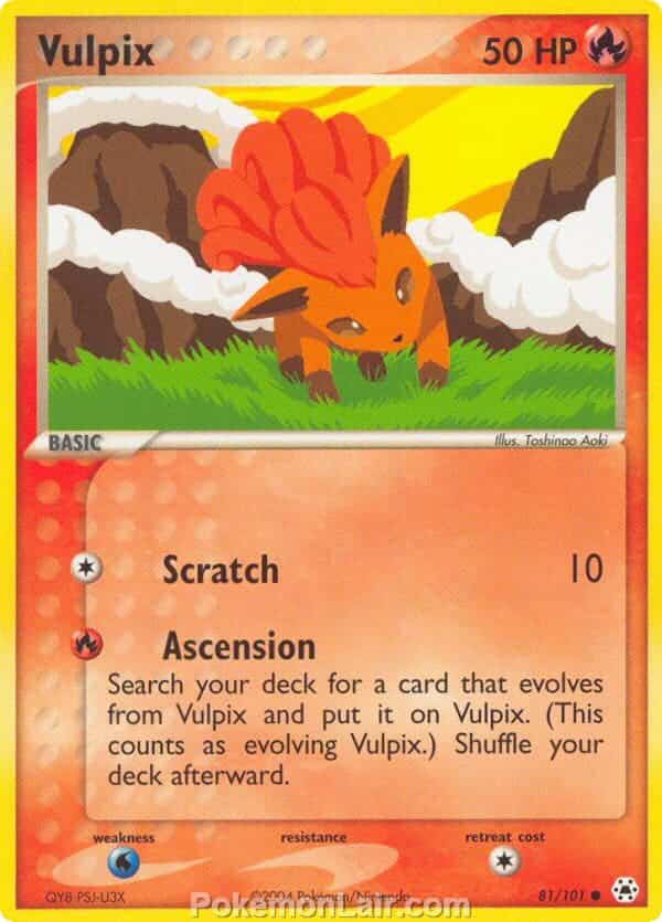 2004 Pokemon Trading Card Game EX Hidden Legends Set 81 Vulpix