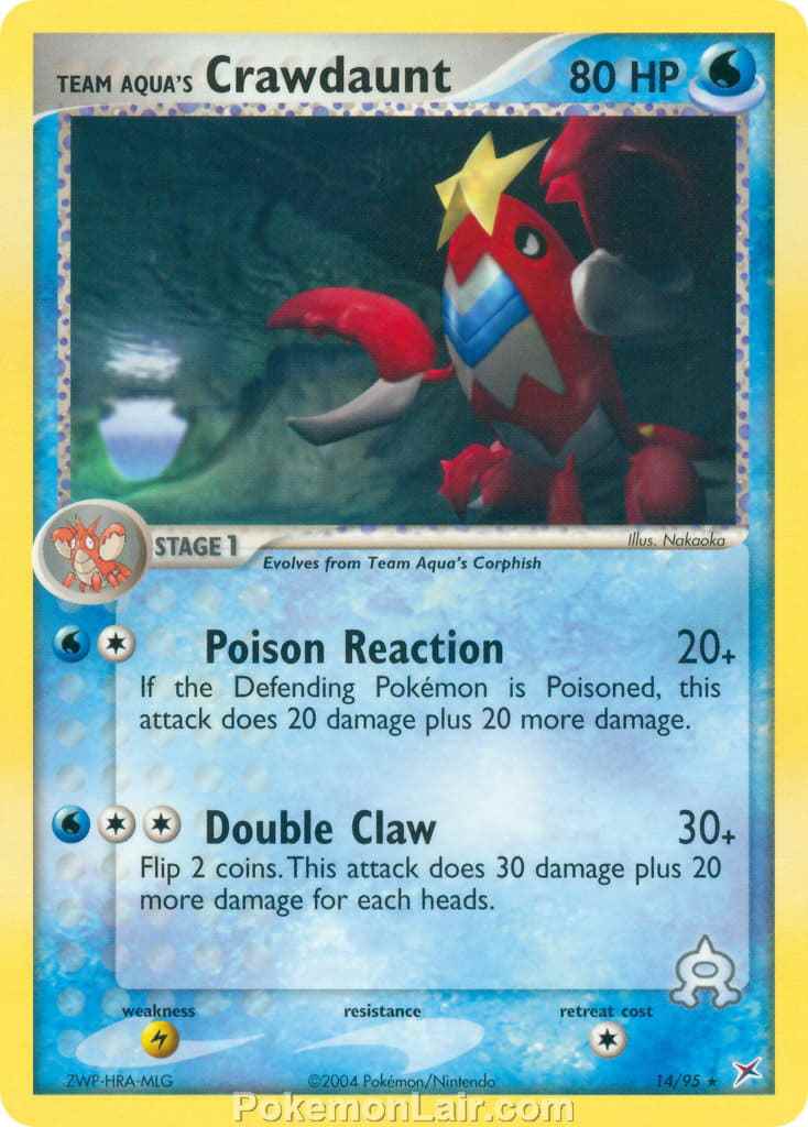 2004 Pokemon Trading Card Game EX Team Magma VS Team Aqua Price List 14 Team Aquas Crawdaunt