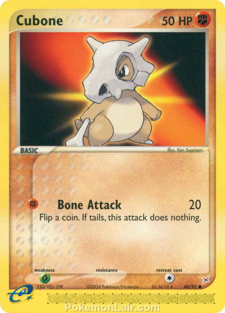 2004 Pokemon Trading Card Game EX Team Magma VS Team Aqua Set 40 Cubone