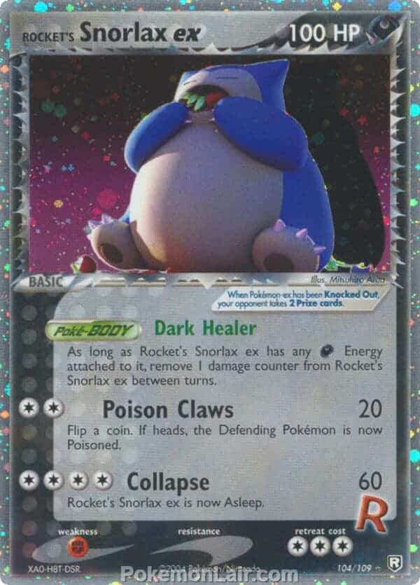 2004 Pokemon Trading Card Game EX Team Rocket Returns Set 104 Rockets Snorlax EX