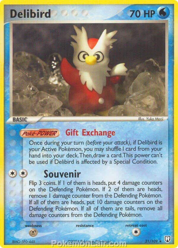 2004 Pokemon Trading Card Game EX Team Rocket Returns Set 21 Delibird