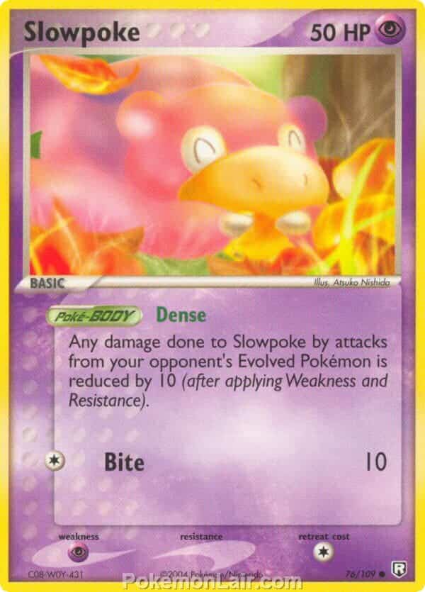 2004 Pokemon Trading Card Game EX Team Rocket Returns Set 76 Slowpoke