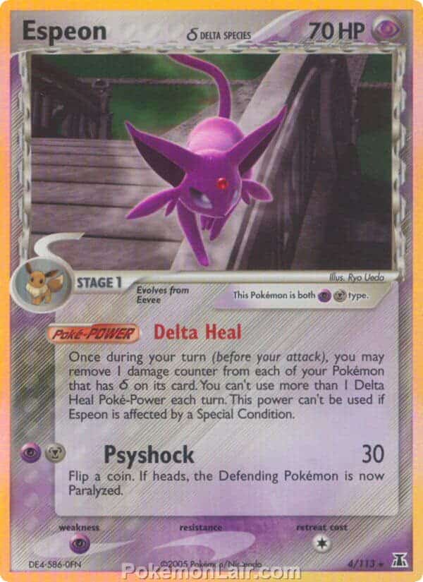 2005 Pokemon Trading Card Game EX Delta Species Set 4 Espeon Delta Species