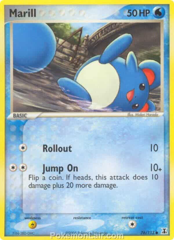 2005 Pokemon Trading Card Game EX Delta Species Set 76 Marill