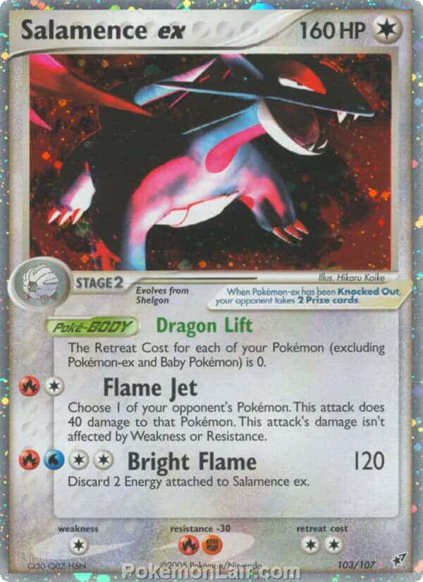 2005 Pokemon Trading Card Game EX Deoxys Price List 103 Salamence EX