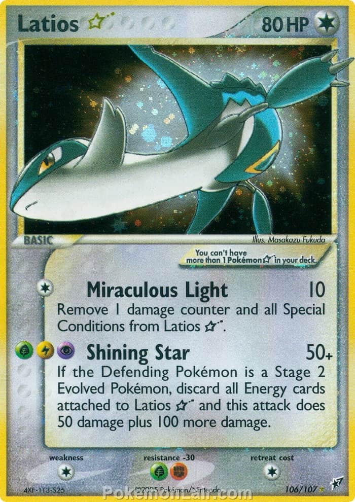 2005 Pokemon Trading Card Game EX Deoxys Price List 106 Latios Star