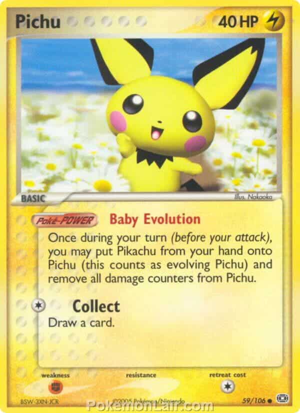 2005 Pokemon Trading Card Game EX Emerald Price List 59 Pichu