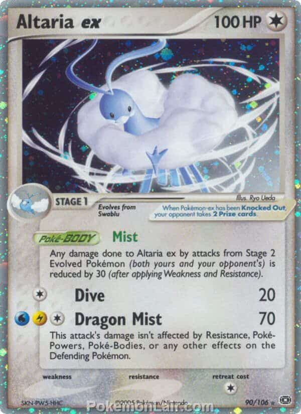 2005 Pokemon Trading Card Game EX Emerald Price List 90 Altaria EX