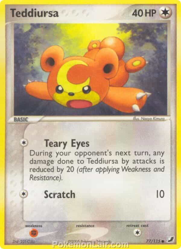 2005 Pokemon Trading Card Game EX Unseen Forces Price List 77 Teddiursa