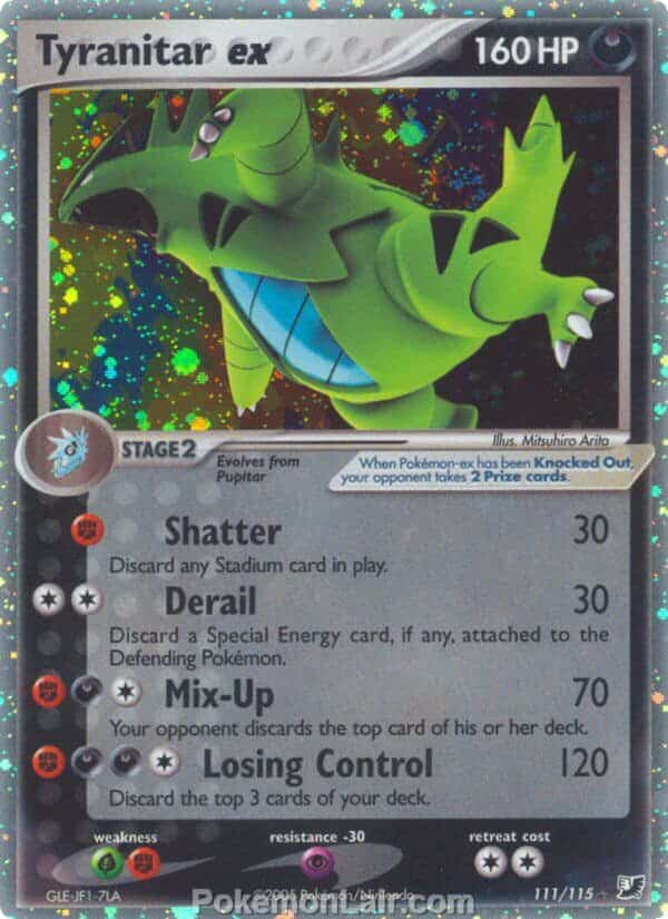 2005 Pokemon Trading Card Game EX Unseen Forces Set 111 Tyranitar EX