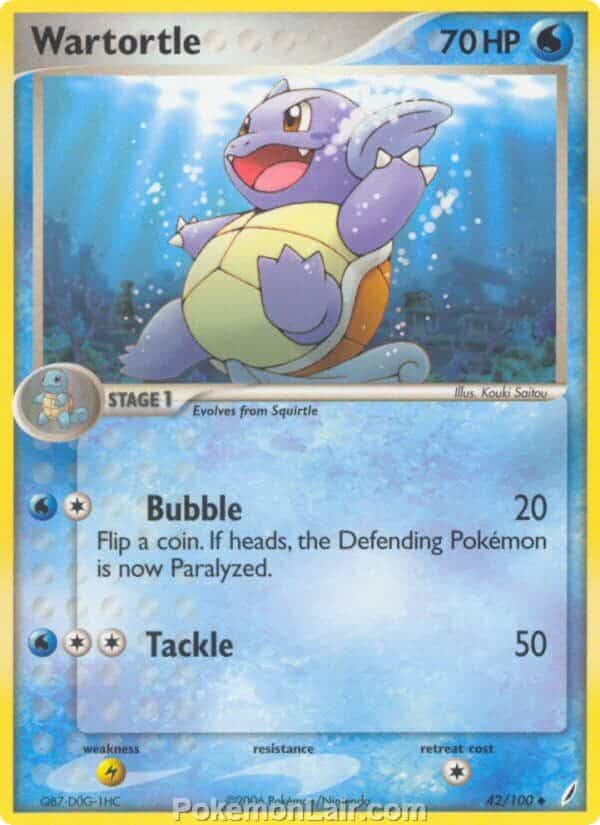 2006 Pokemon Trading Card Game EX Crystal Guardians Set 42 Wartortle