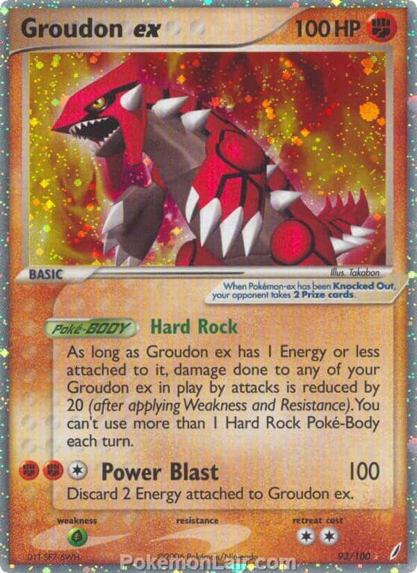 2006 Pokemon Trading Card Game EX Crystal Guardians Set 93 Groudon EX