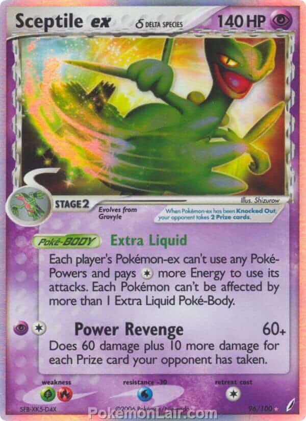 2006 Pokemon Trading Card Game EX Crystal Guardians Set 96 Sceptile EX Delta Species