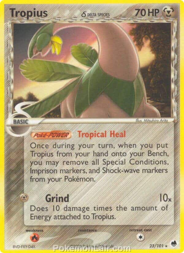 2006 Pokemon Trading Card Game EX Dragon Frontiers Price List – 23 Tropius Delta Species