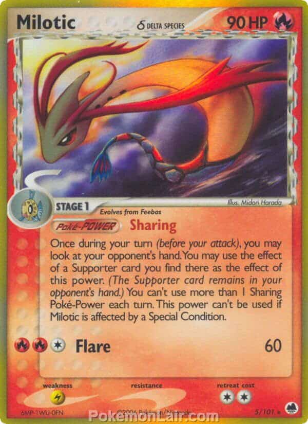 2006 Pokemon Trading Card Game EX Dragon Frontiers Price List – 5 Milotic Delta Species