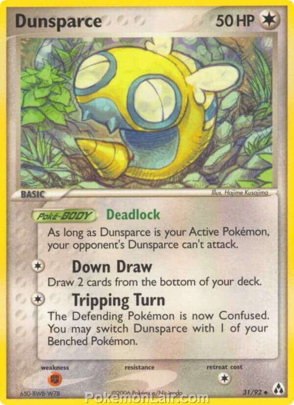 2006 Pokemon Trading Card Game EX Legend Maker Set 31 Dunsparce