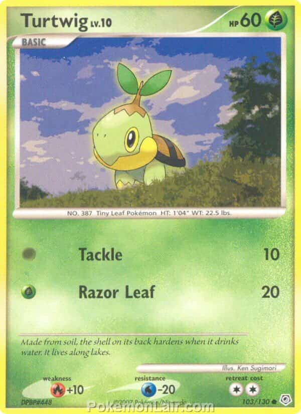 2007 Pokemon Trading Card Game Diamond and Pearl Base Price List – 103 Turtwig