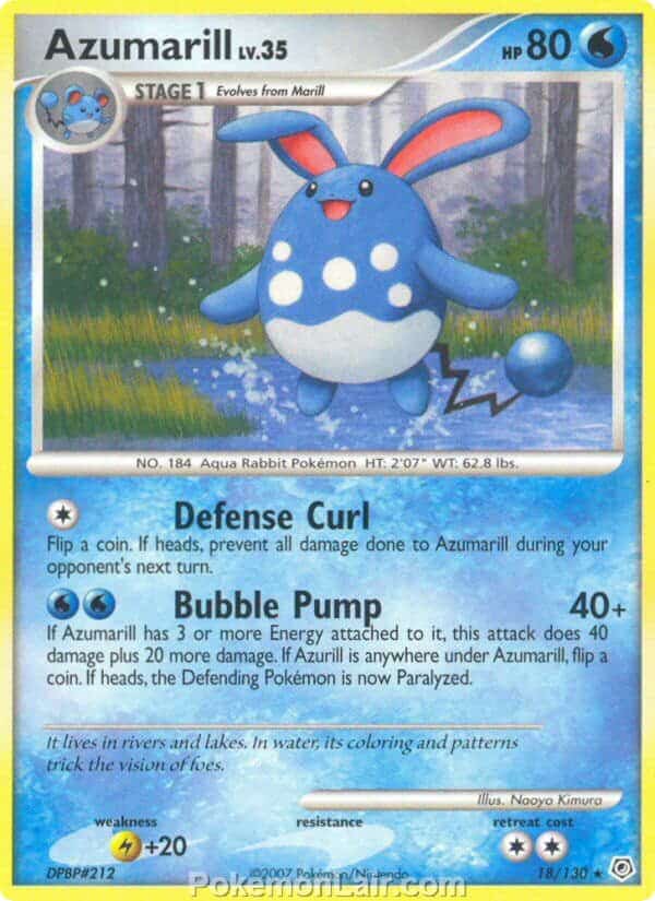 2007 Pokemon Trading Card Game Diamond and Pearl Base Set – 18 Azumarill