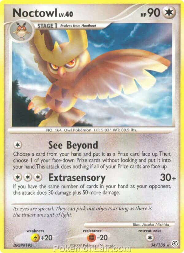 2007 Pokemon Trading Card Game Diamond and Pearl Base Set – 34 Noctowl