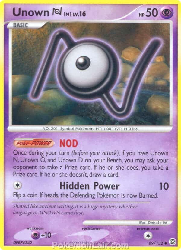 2007 Pokemon Trading Card Game Diamond and Pearl Secret Wonders Price List – 69 Unown N