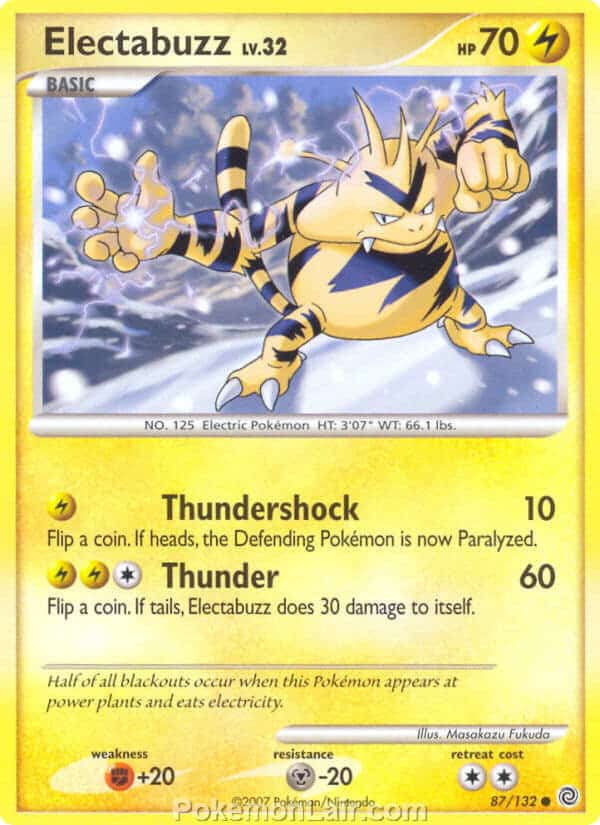 2007 Pokemon Trading Card Game Diamond and Pearl Secret Wonders Price List – 87 Electabuzz