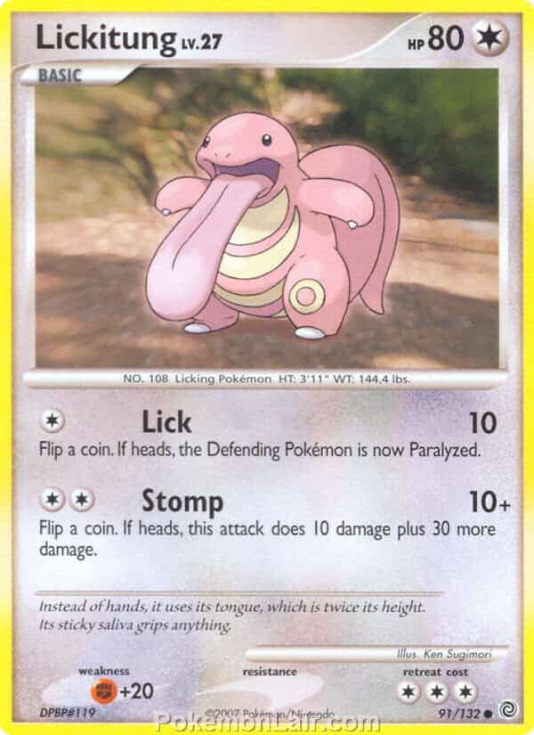 2007 Pokemon Trading Card Game Diamond and Pearl Secret Wonders Price List – 91 Lickitung