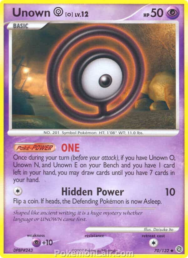 2007 Pokemon Trading Card Game Diamond and Pearl Secret Wonders Set – 70 Unown O