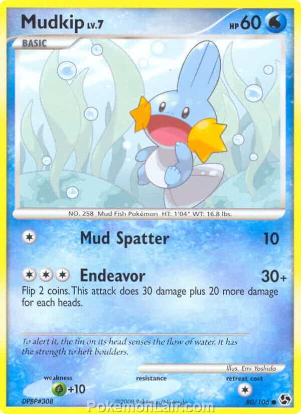 2008 Pokemon Trading Card Game Diamond and Pearl Great Encounters Set – 80 Mudkip