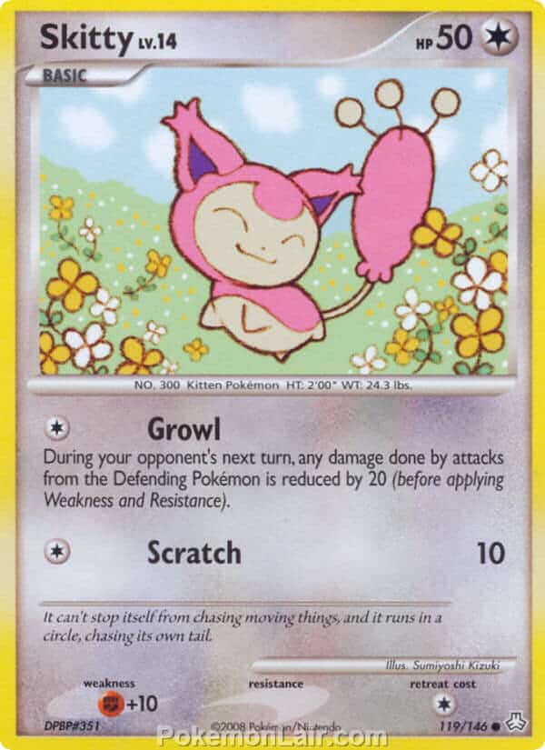 2008 Pokemon Trading Card Game Diamond and Pearl Legends Awakened Price List – 119 Skitty