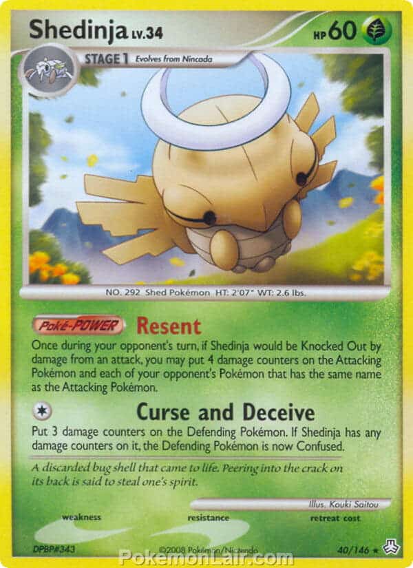 2008 Pokemon Trading Card Game Diamond and Pearl Legends Awakened Price List – 40 Shedinja