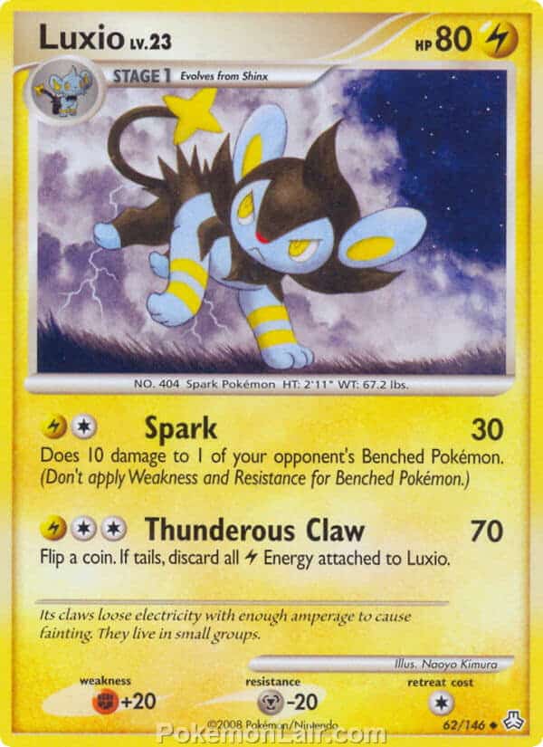 2008 Pokemon Trading Card Game Diamond and Pearl Legends Awakened Price List – 62 Luxio