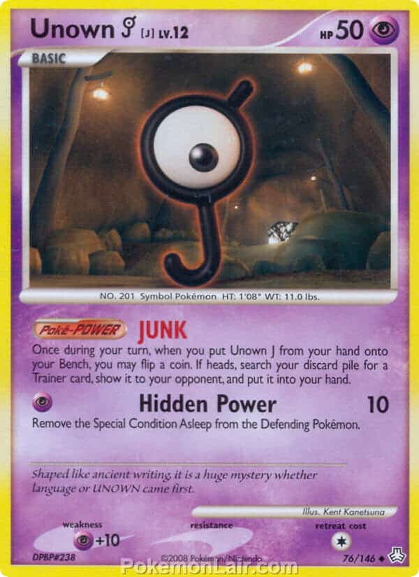 2008 Pokemon Trading Card Game Diamond and Pearl Legends Awakened Price List – 76 Unown J