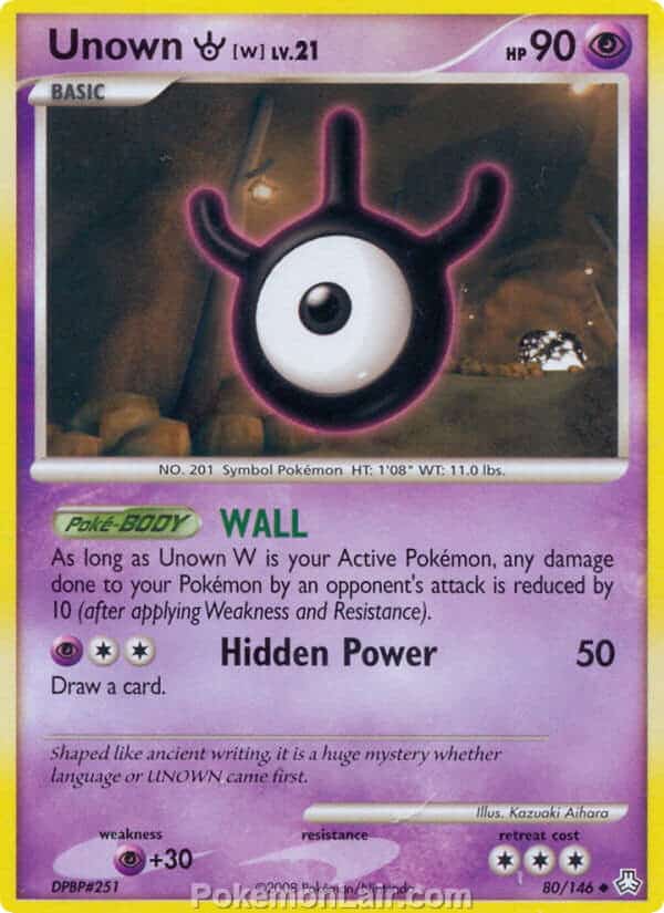 2008 Pokemon Trading Card Game Diamond and Pearl Legends Awakened Set – 80 Unown W