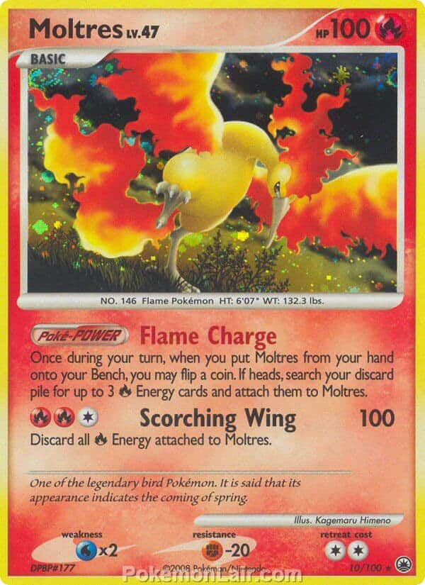 2008 Pokemon Trading Card Game Diamond and Pearl Majestic Dawn Set – 10 Moltres