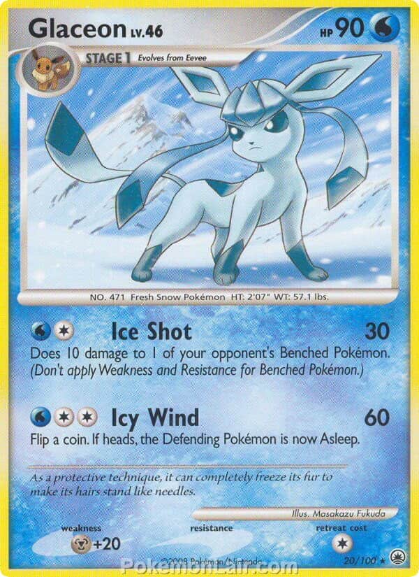 2008 Pokemon Trading Card Game Diamond and Pearl Majestic Dawn Set – 20 Glaceon