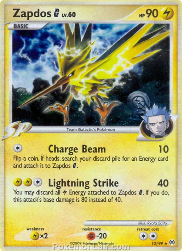 2009 Pokemon Trading Card Game Platinum Arceus Set – 12 Zapdos G