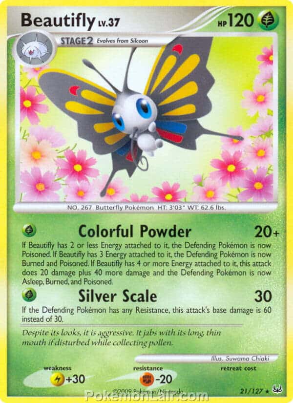 2009 Pokemon Trading Card Game Platinum Base Price List – 21 Beautifly