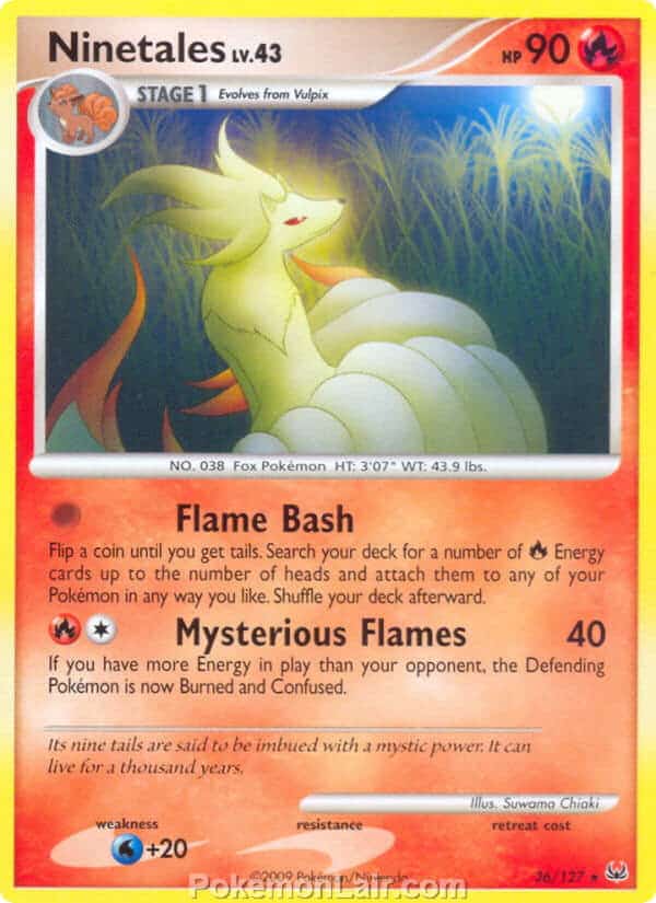 2009 Pokemon Trading Card Game Platinum Base Price List – 36 Ninetales